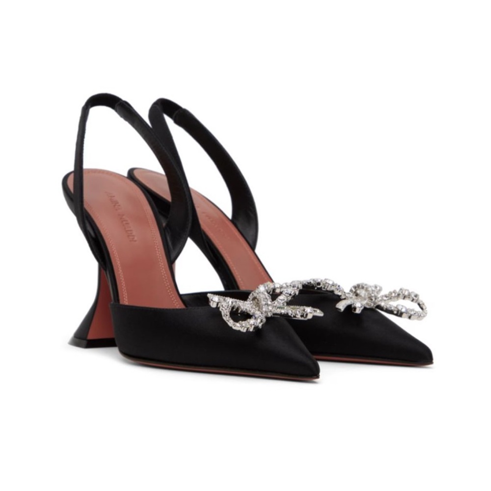 Amina Muaddi Black Rosie Sling Heel